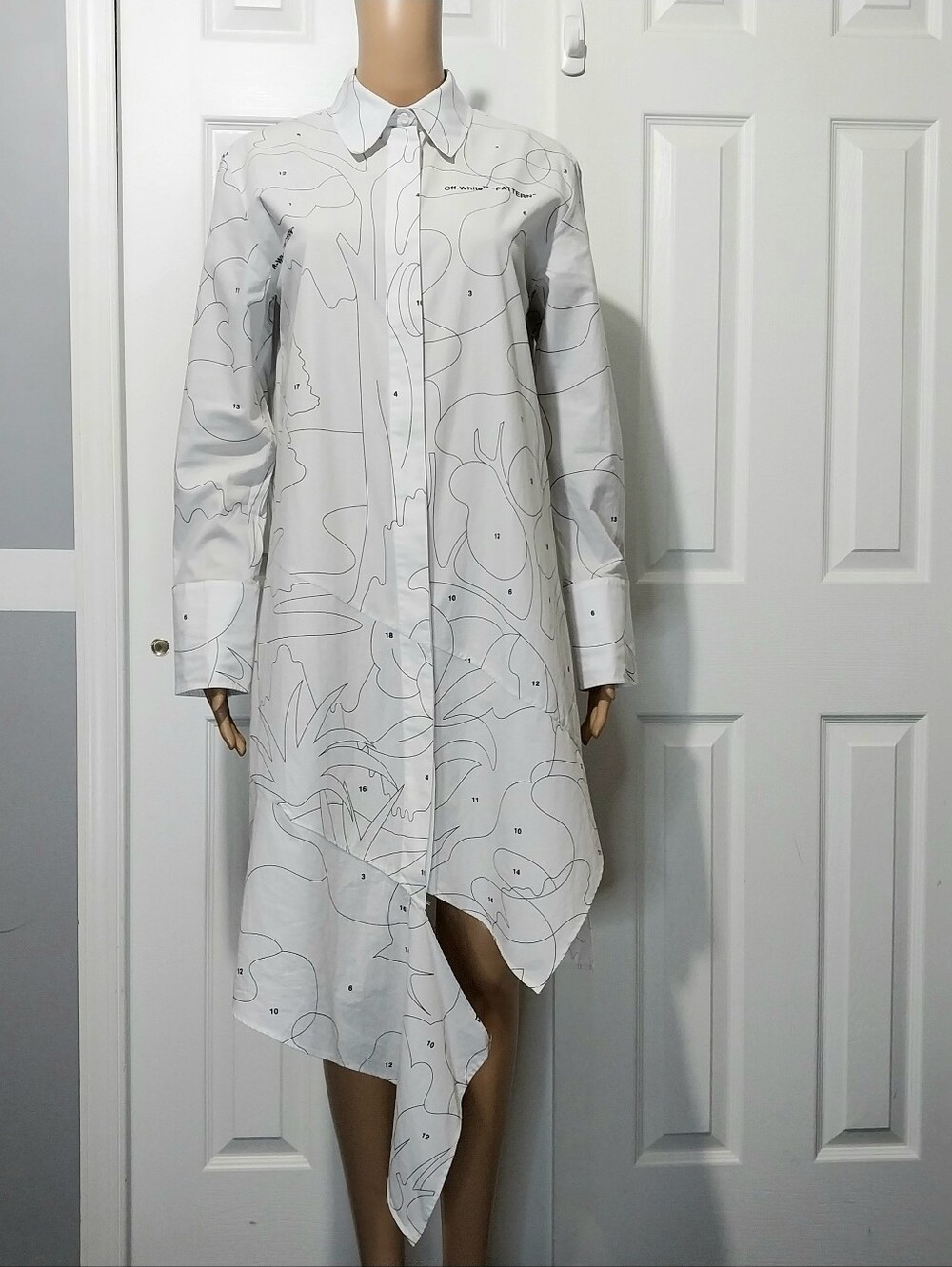 Off-White Puzzle Shirt Dress, Size 42|US M‎